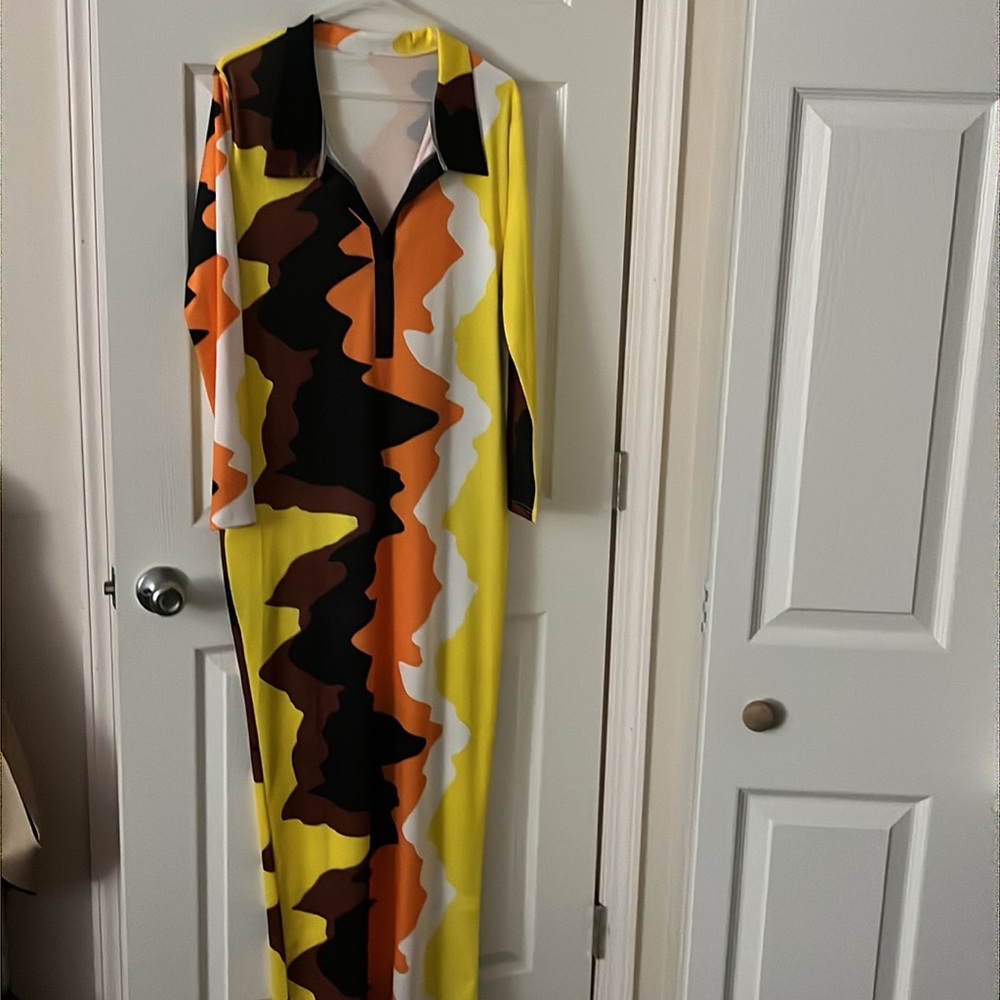 Long Sleeve Colored Camo Dress